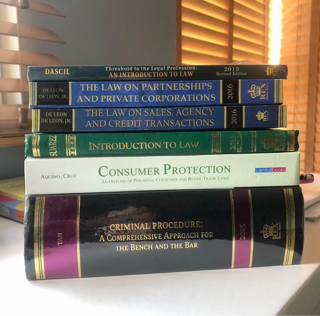 Law Books (Category: Textbooks) located in Valenzuela. Submitted by biamlc (Listing ID 1141528364, Image 1). Description: ‼️ LAW BOOKS ‼️ ☑️ Criminal Procedure: A Comprehensive Approach for the Bench and the Bar (2015) by Ferdinand A. Tan - barely used/like new - hard bound - my name is engraved - P1700 ❌ Consumer Protection: An Outline of Philippine Consumer and Retail Trade Laws by Aquino & Cruz - barely used/like new - hard bound - P1200 ❌ Int