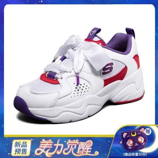 LF Sailor Mars RIBBON SHOE LACES Sailor Moon X Skechers D Lites Women s Fashion Footwear Sneakers on Carousell