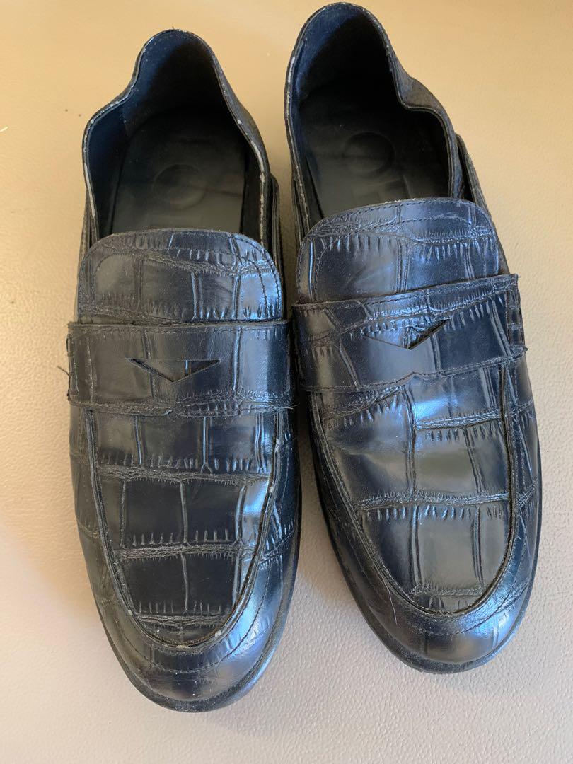 Loewe Croc effect Collapsible Heel Loafers