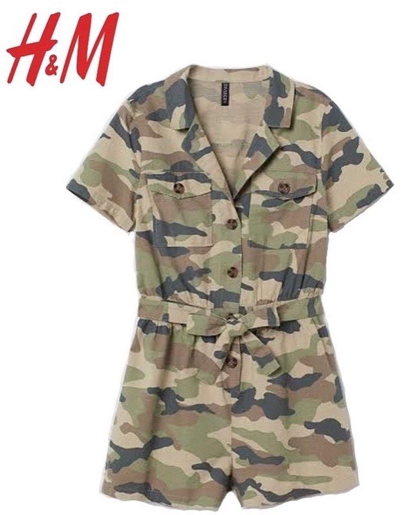New With tag H M camo romper chest 34 P1 200 Women s Fashion Dresses Sets Rompers on Carousell