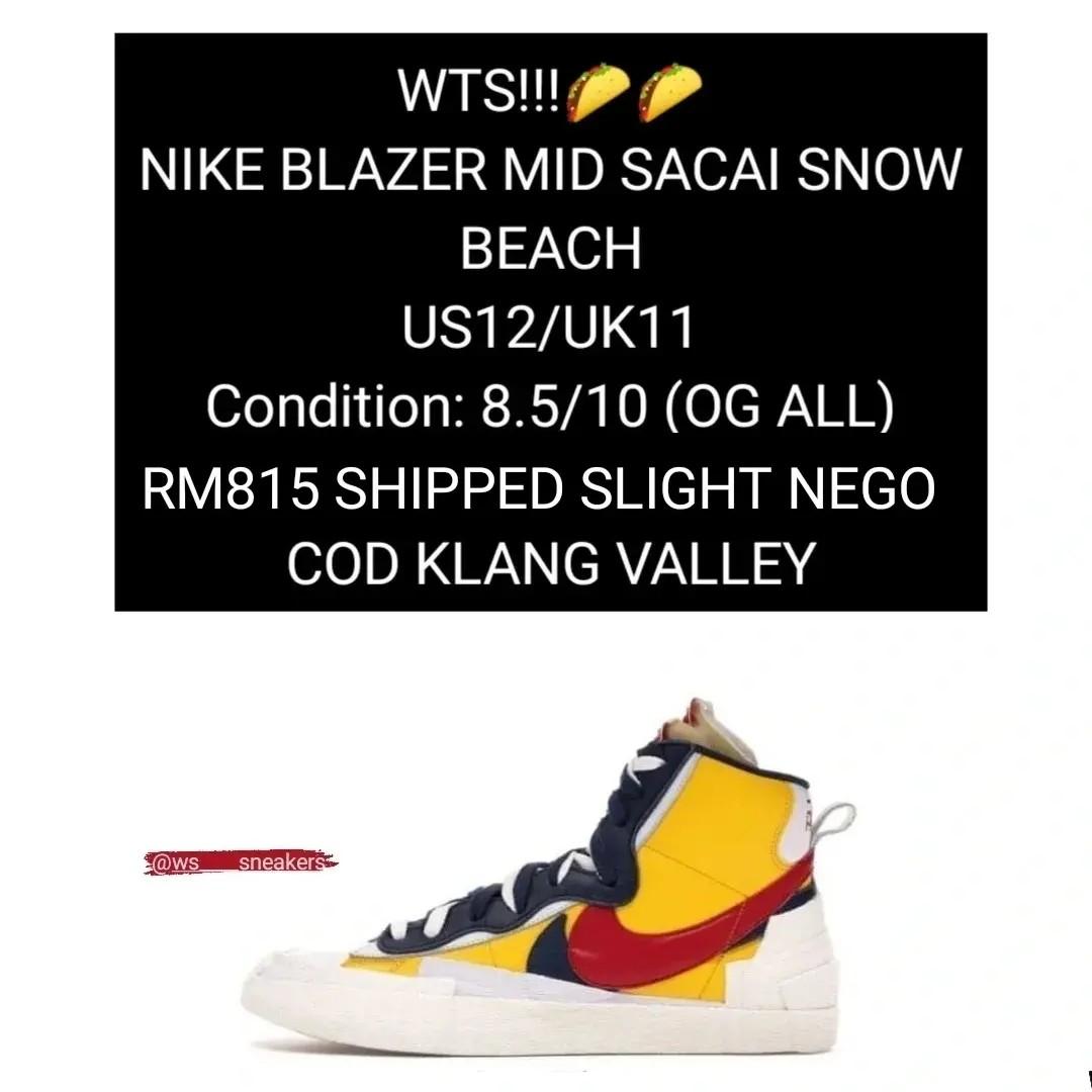 NIKE BLAZER MID SACAI SNOW BEACH, Men's Fashion, Footwear ...