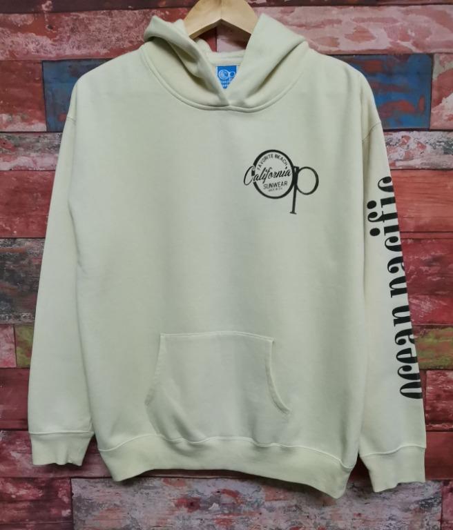 Ocean Pacific Cream Yellow Pullover Hoodie Women s Fashion Tops