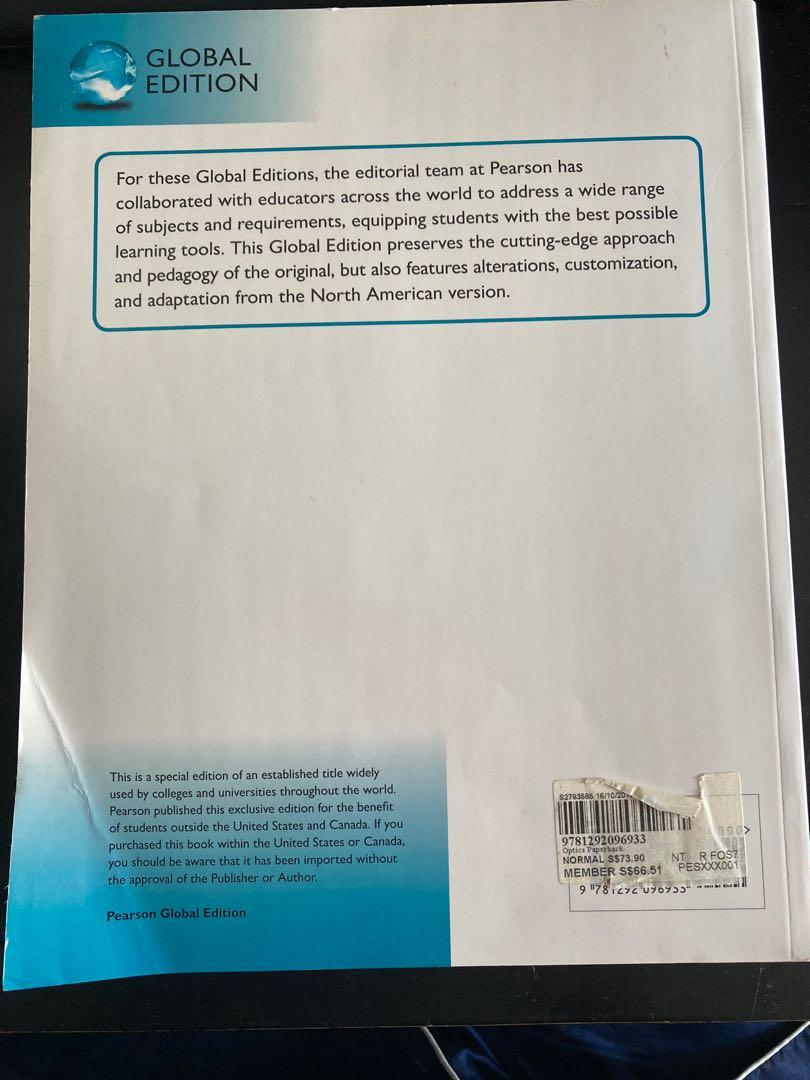 Optics by Eugene Hecht 5th edition, Hobbies & Toys, Books & Magazines