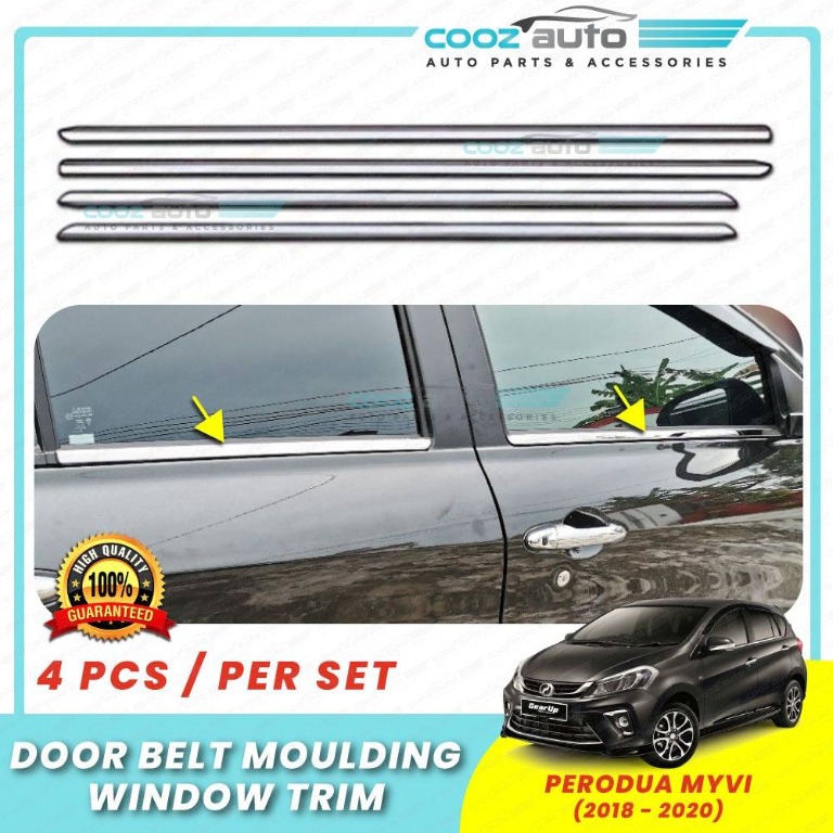 Perodua Myvi 2018 2021 Window Trim Chrome Lining Door Belt