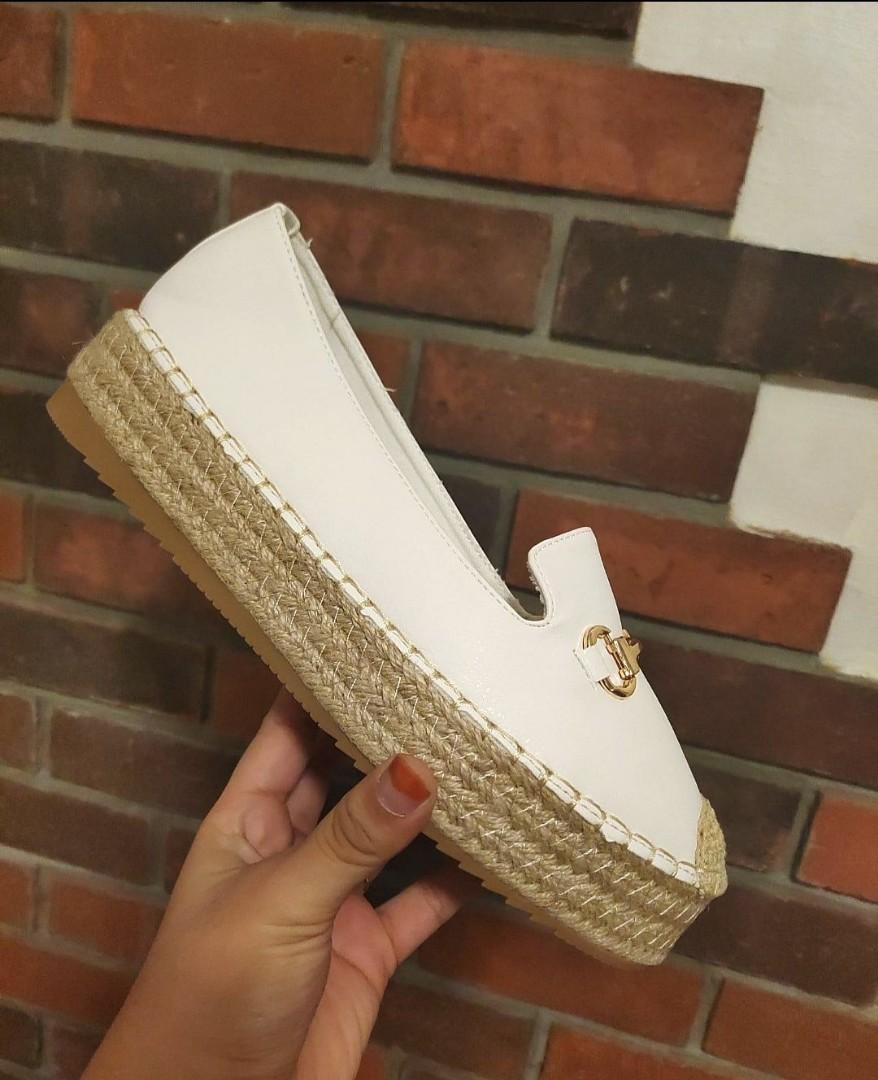 cream platform loafers