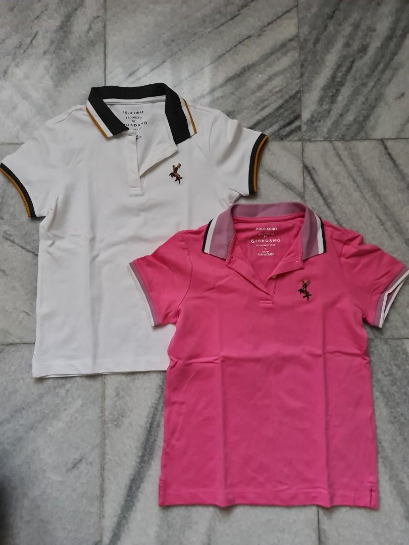 Polo Giordano New white putih pink 