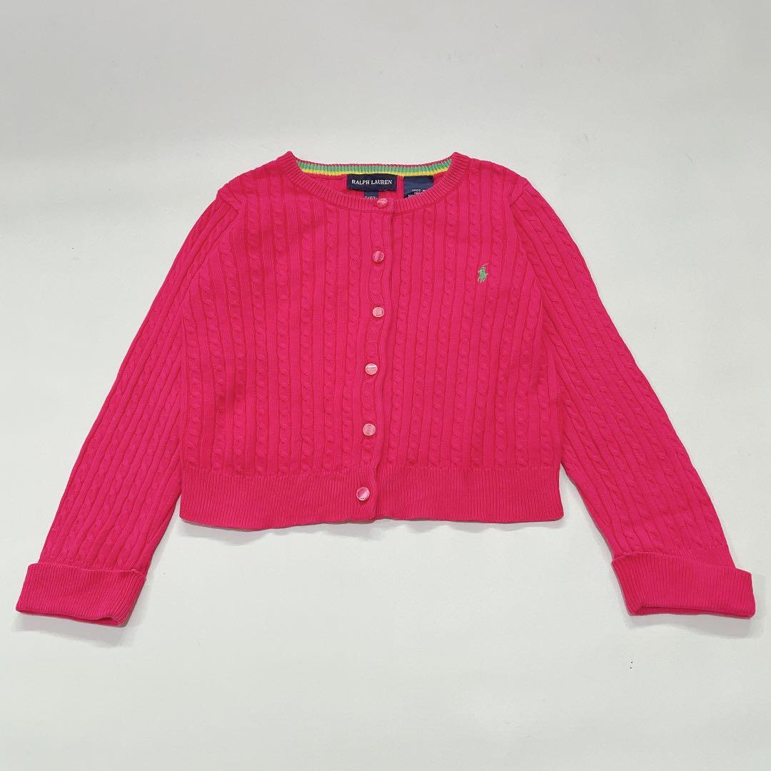POLO RALPH LAUREN PINK CABLE CARDIGAN 