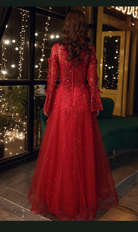 Red long clearance formal dresses cheap