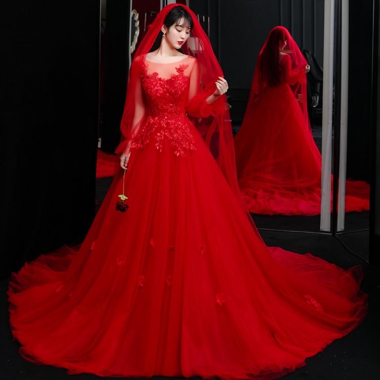 Red gown online shopping shop