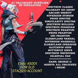 PROMOTION: LOW ELO STACKED AF Valorant Account (AX001) CHEAP