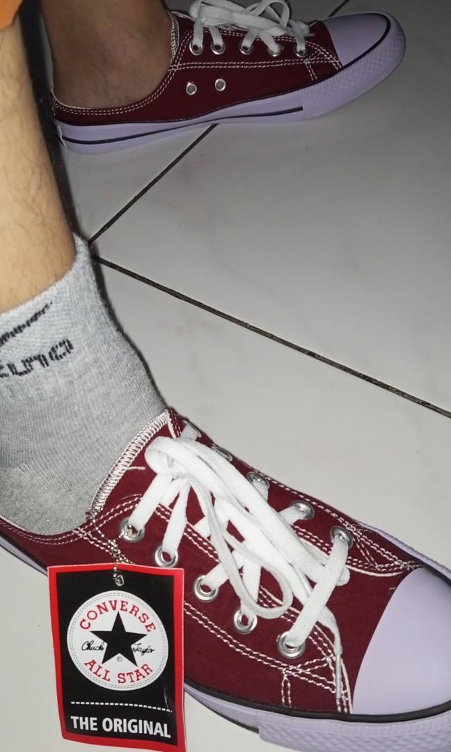 maroon converse slip ons