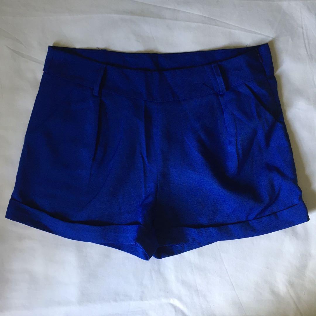Royal blue shorts, Women's Fashion, Bottoms, Shorts on Carousell
