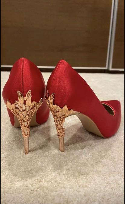 Rose gold shop satin heels