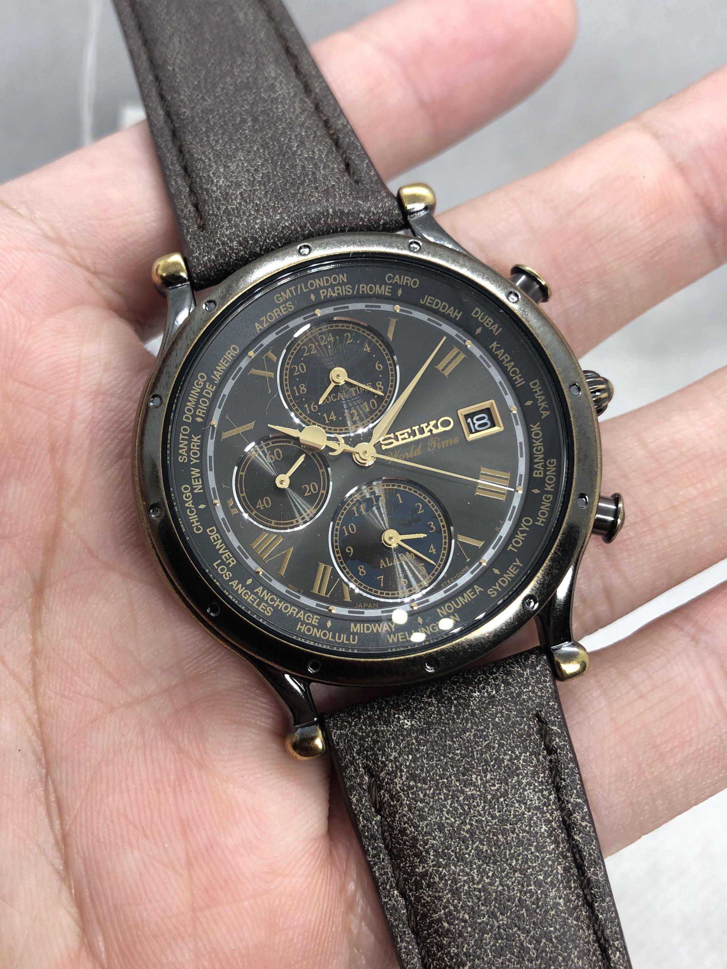Seiko GMT World Time SPL062P1 Grey 40mm Quartz LE Watch BNIB