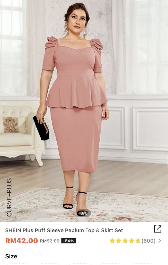 Shein cheap peplum dress