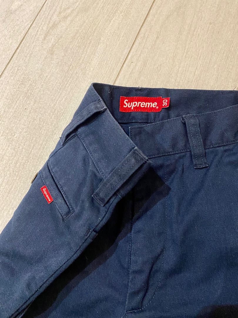 SALE!) Supreme Navy Blue Chino Work Pants (size 30), Men's Fashion