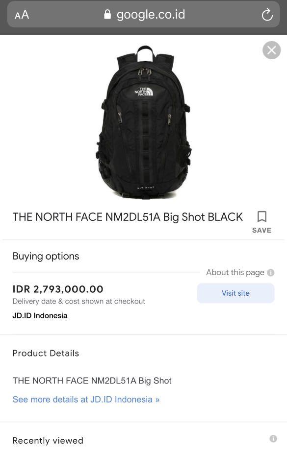 The North Face Big Shot Original Backpack, Fesyen Pria, Tas