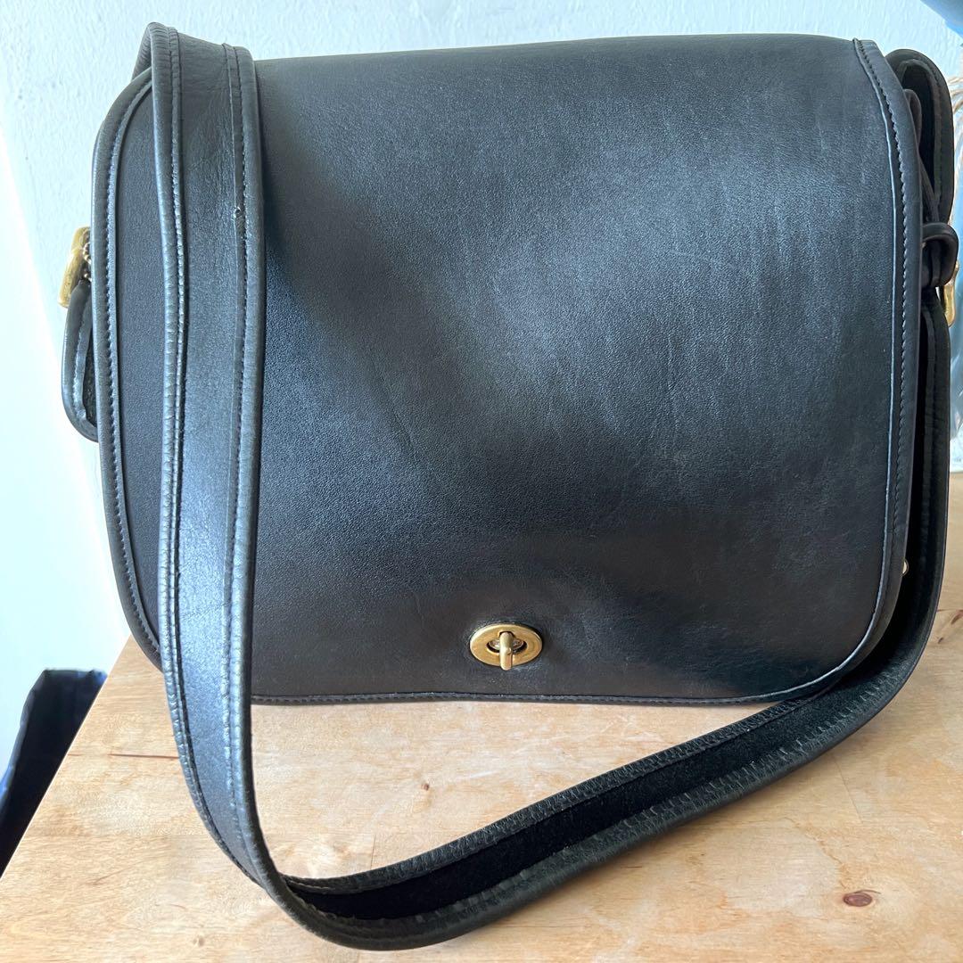 Vintage COACH Leather Stewardess Bag 9525 Black Women s Fashion