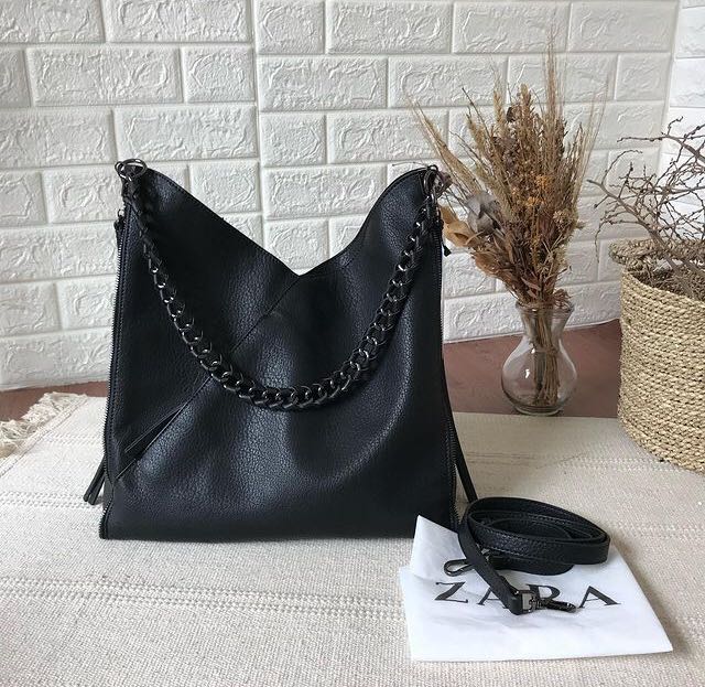 Zara bucket bag with chain detail sales