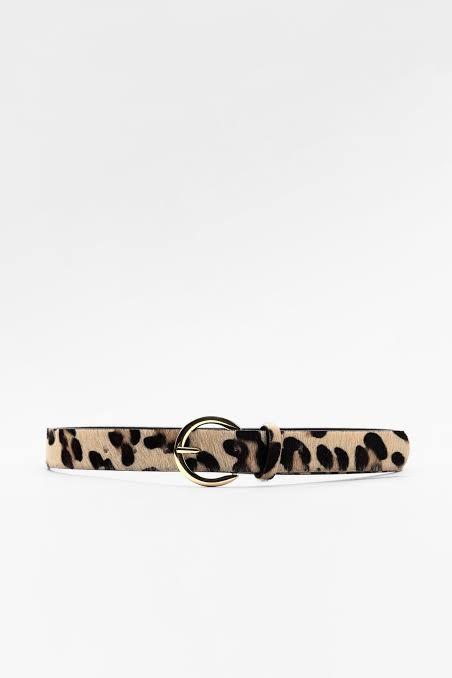 BNWT Zara Leather Leopard Print Belt 