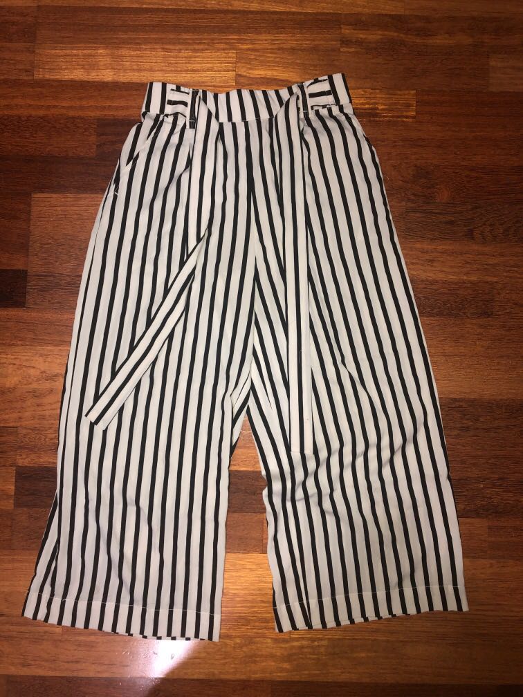ZARA Striped Pants Cullotte Kulot 