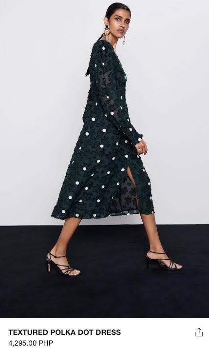 green polka dot dress zara