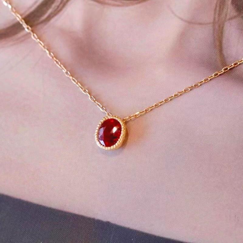 Red ruby new arrivals gold necklace