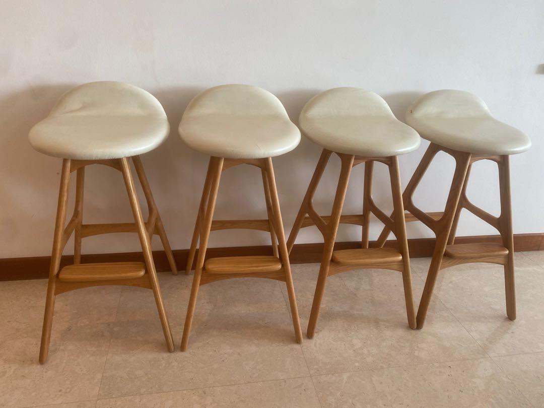 4 Matt Blatt leather bar stools