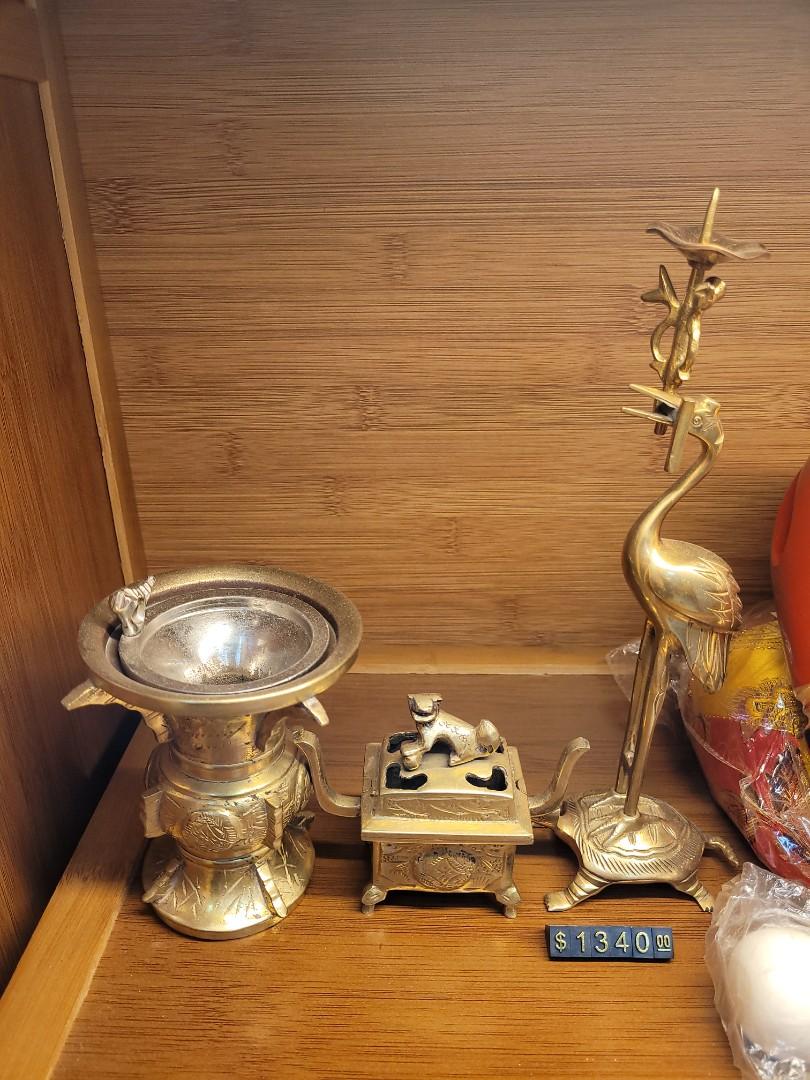 日本佛具三具足 興趣及遊戲 收藏品及紀念品 宗教物品on Carousell