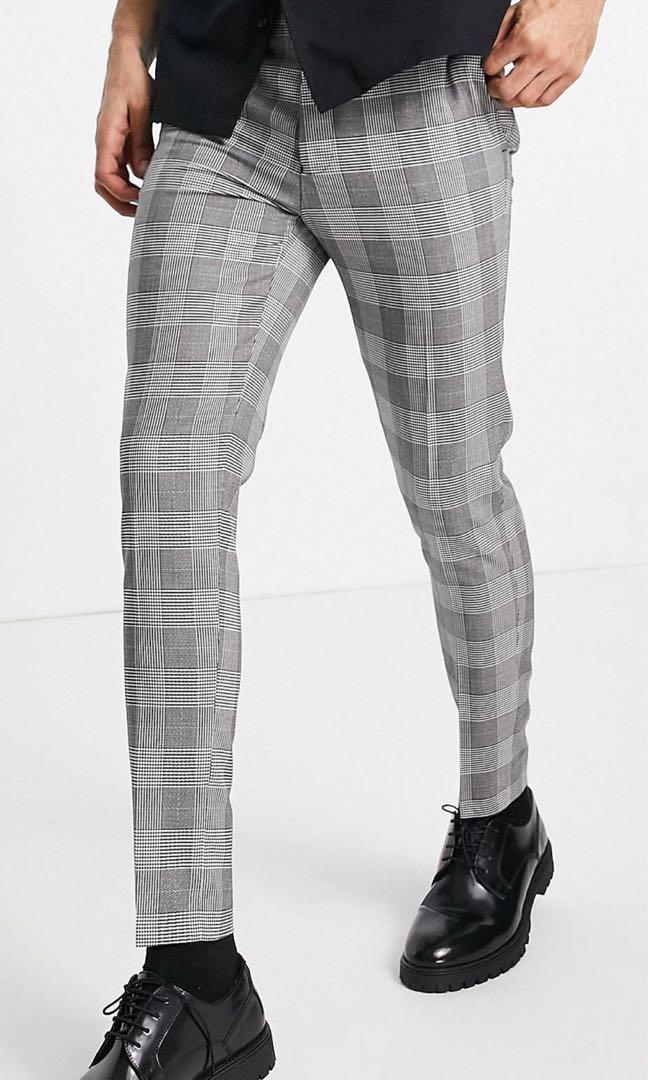 Checkered smart hotsell trousers