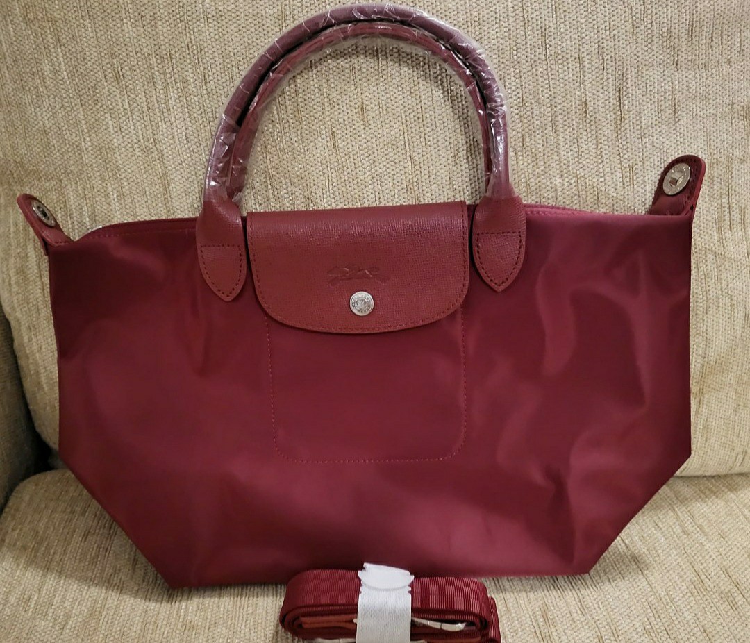 burgundy longchamp bag