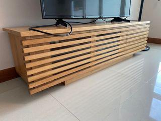 Beautiful Scandinavian Louvre Solid oak tv console 150x40x41cm