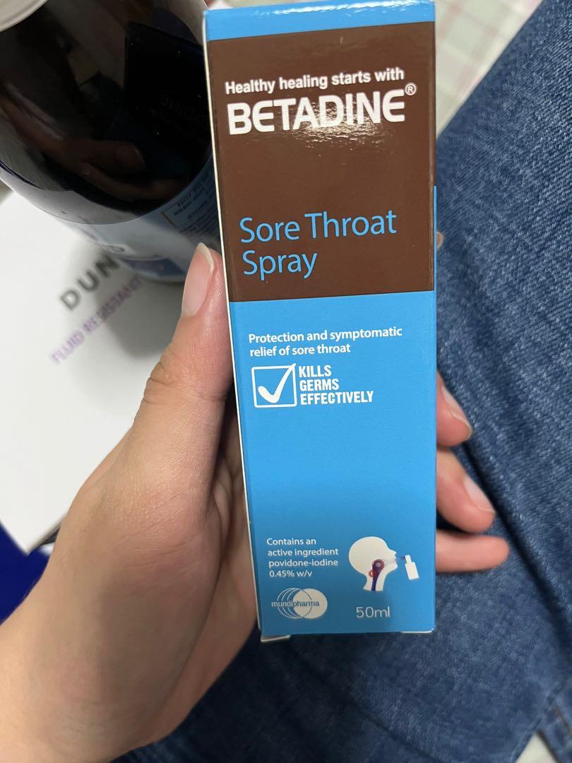 Betadine sore throat spray, Beauty & Personal Care, Oral Care on Carousell