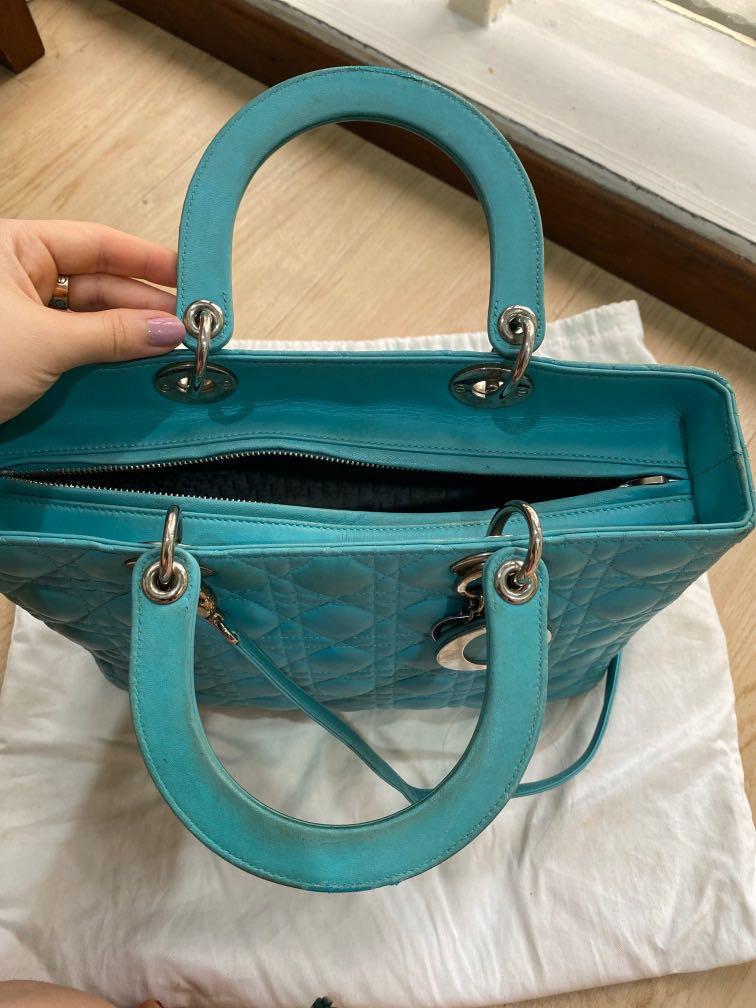 Blue Lady Dior Large, Luxury, Bags & Wallets on Carousell