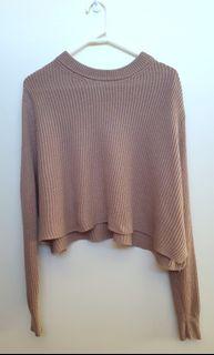 Brown knit jersey