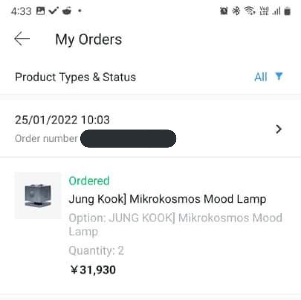 BTS Jungkook Mikrokosmos Mood Lamp (Category: K-Wave Merchandise) located in Victorias. Submitted by mintilly (Listing ID 1141762773, Image 2). Description: Jungkook Mikrokosmos Mood Lamp - 2nd po (June release), normal eta - 50% dp, 25% May 1, 25% upon arrival in ph - location: negros occidental - mop: gcash - mod: j&t - check our shop in twitter (@decemberkims) for proof of transactions.