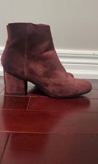 Burgundy heel boots