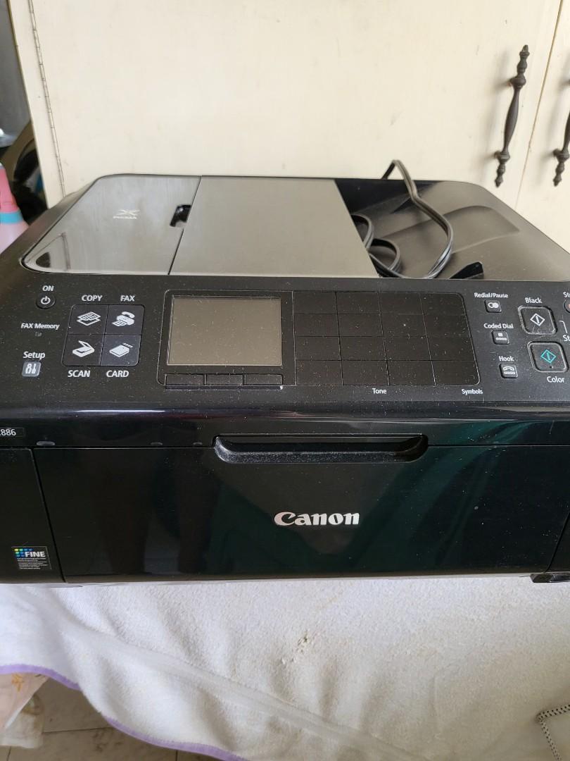 Canon Pixma Printer (Category: Printers, Scanners & Copiers) located in Las Pinas. Submitted by bellaprima888 (Listing ID 1141751454, Image 1). Description: Canon Pixma MX886 3 in 1 Printer, Scanner, Copier Wireless Issue: Need to replace ink head Inks included and new.
