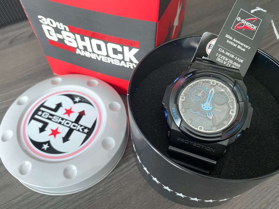 Original preown CASIO G SHOCK 30th Anniversary Initial Blue 30th