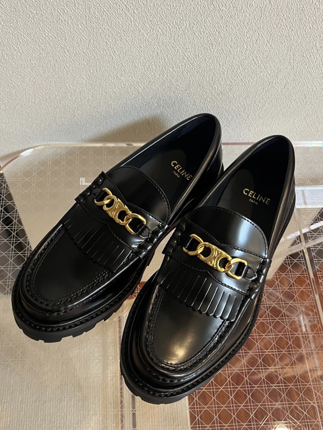 Celine loafer authentic / MARGARET LOAFER WITH TRIOMPHE CHAIN, Women's ...