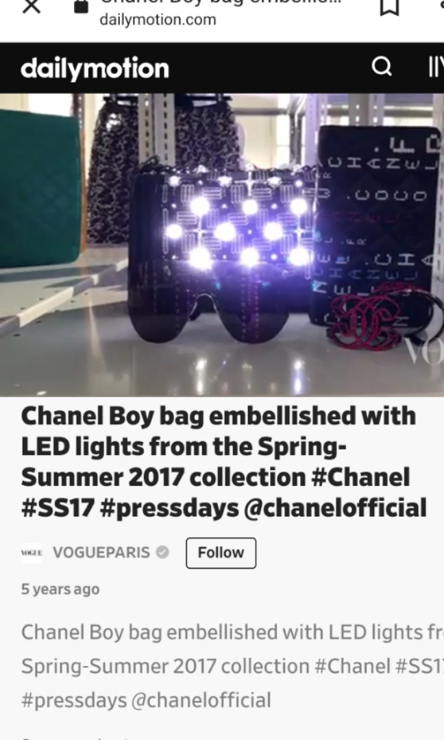Chanel bag hotsell with led lights