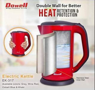Dowell 1.7 Liter Seamless Kettle Double Wall Heat Protection electric heater kettle