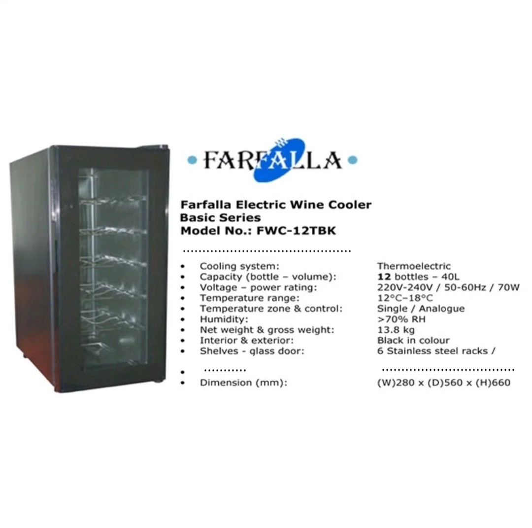 Farfalla wine chiller (2nd hand), TV & Home Appliances, Kitchen