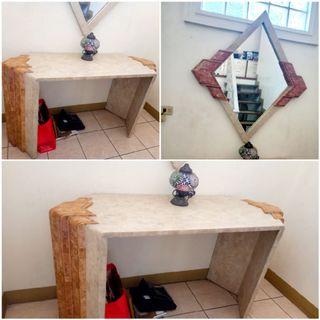 Foyer Marble Mirror + Table Combination