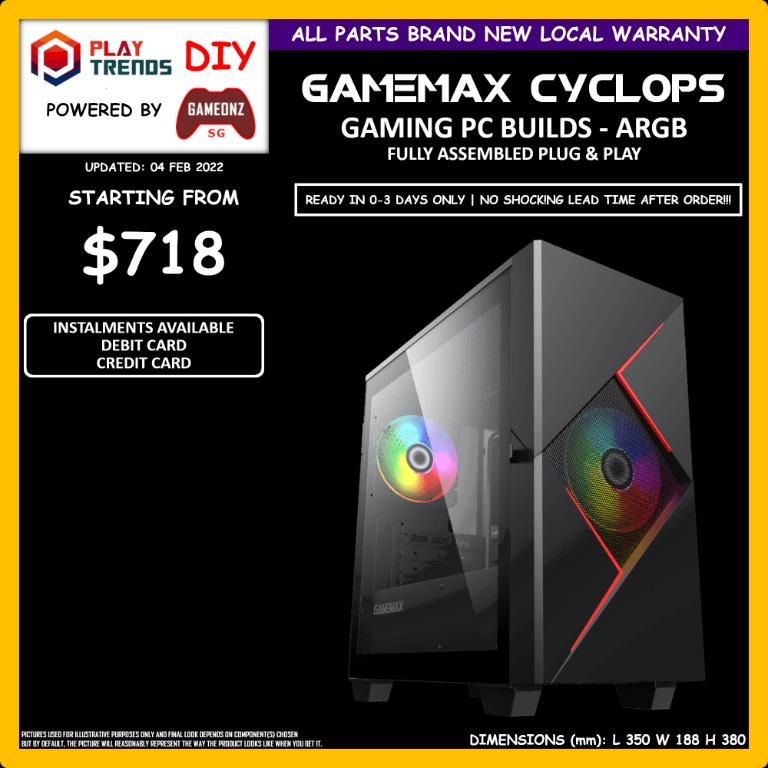 GAMEMAX CYCLOPS BUILDS | AMD RYZEN 3300X 3600 5600X GAMING PC 