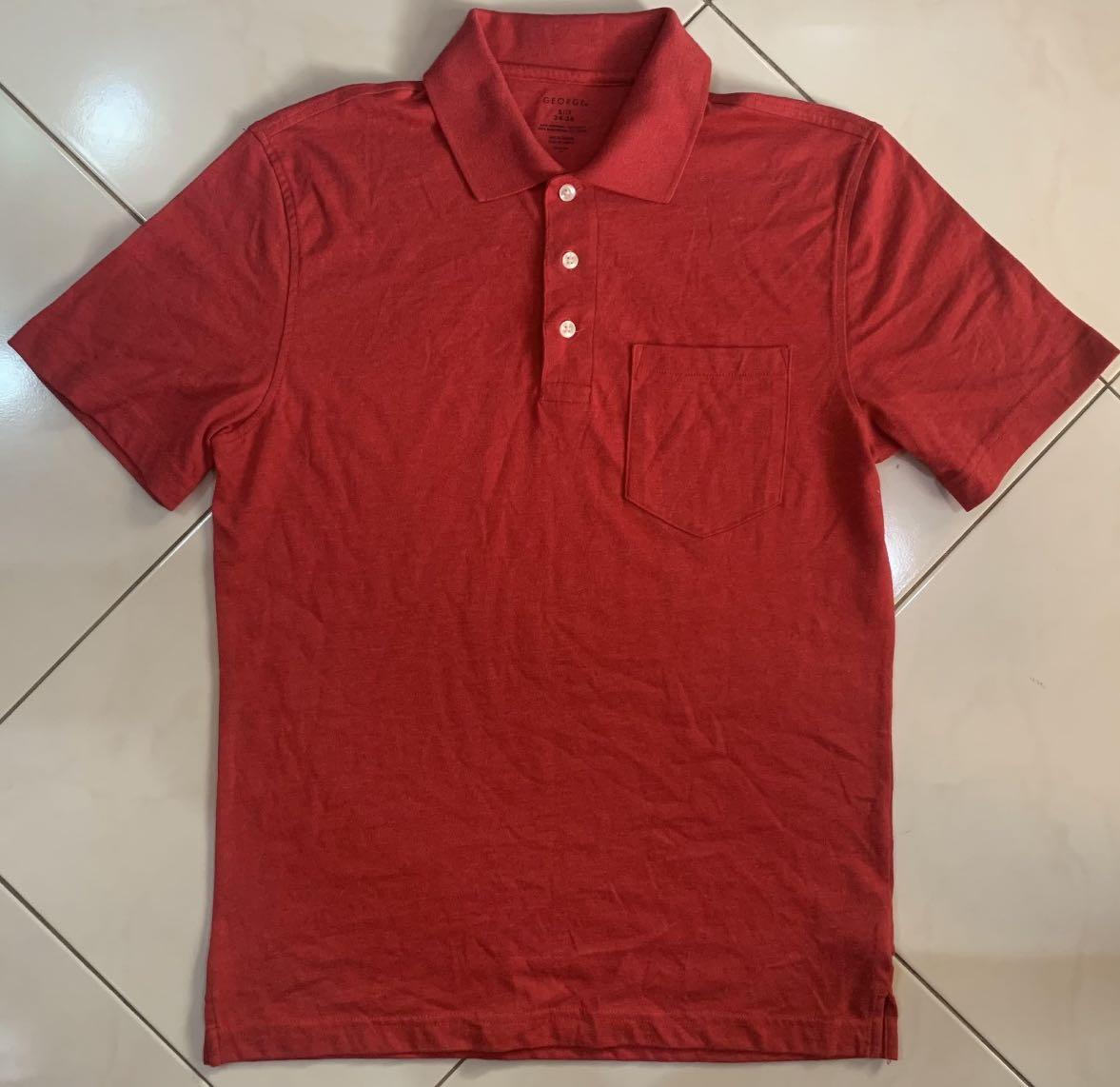 George Red Pocket Polo Shirt, Men's 