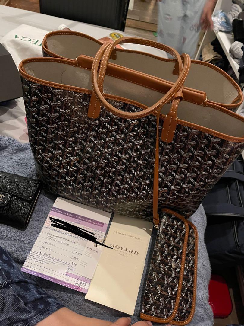 Goyard Sac Isabelle PM Black and Tan complete, Luxury, Bags