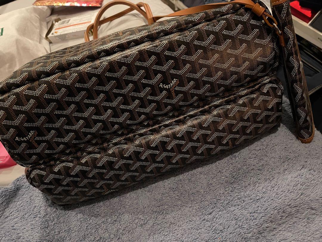 Goyard Sac Isabelle PM Black and Tan complete, Luxury, Bags