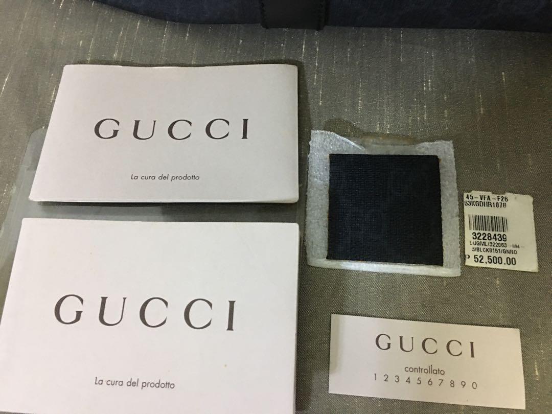 Gucci bag authenticity card shop
