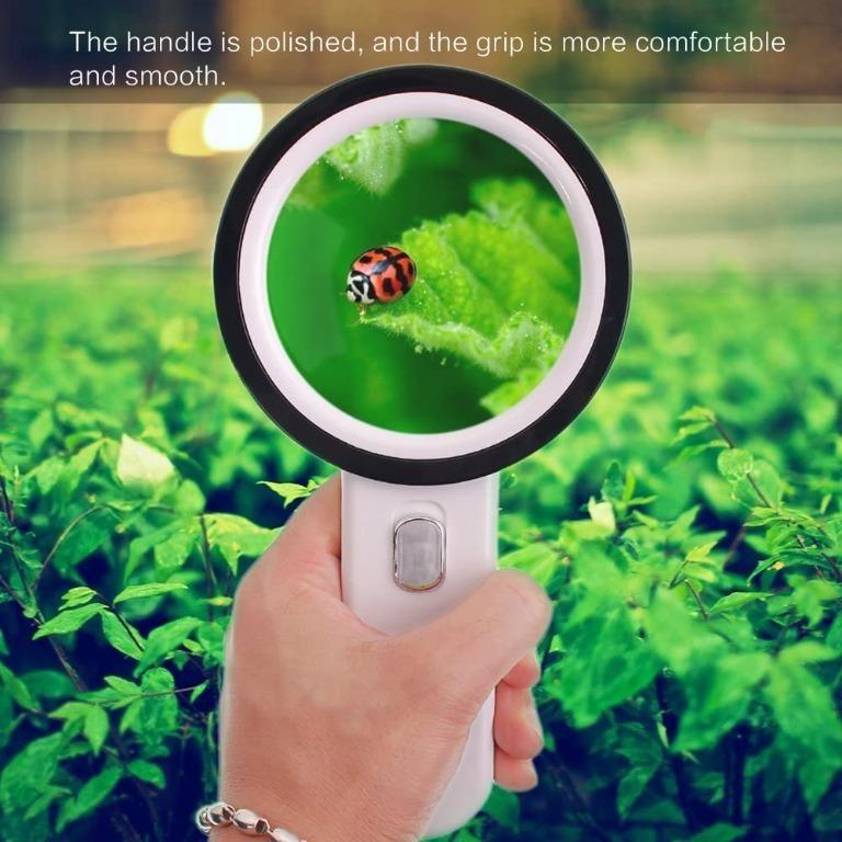 H2210 Magnifying Glass, 30X Handheld Magnifying Glasses with LED Light